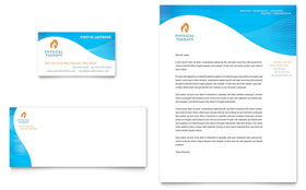 Physical Therapist Business Card & Letterhead Template Design