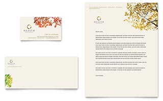 Health Insurance Company Business Card & Letterhead Template