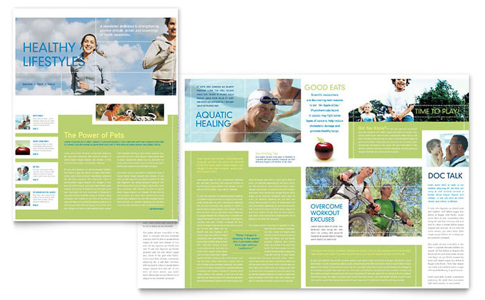 Healthcare Management Newsletter Template Design - InDesign, Illustrator, Word, Publisher, Pages, QuarkXPress, CorelDraw