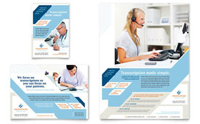 Medical Transcription Flyer & Ad Template Design