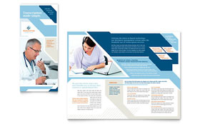 Medical Transcription Tri Fold Brochure Template Design