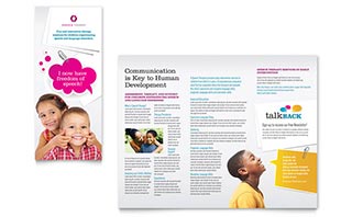 Speech Therapy Education Tri Fold Brochure Template