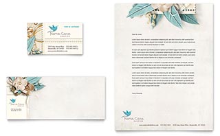 Hospice & Home Care Business Card & Letterhead Template