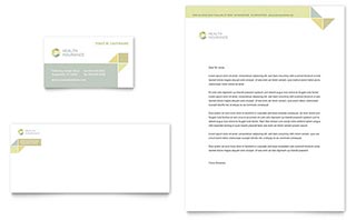 Health Insurance Business Card & Letterhead Template