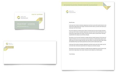 Health Insurance Business Card & Letterhead Design Example