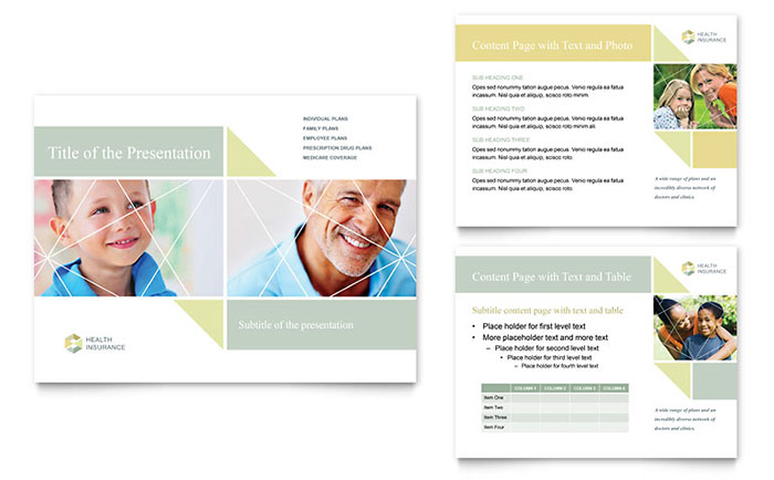 Health Insurance PowerPoint Presentation Template Design