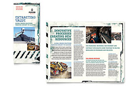 Mining Company Tri Fold Brochure Template Design