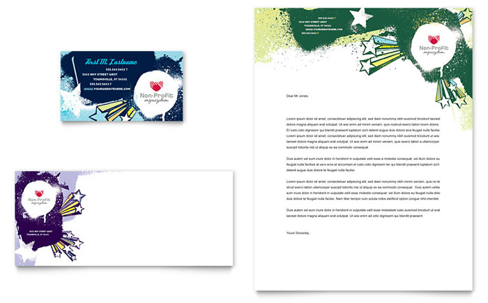 Child Advocates Business Card & Letterhead Template Design - InDesign, Illustrator, Word, Publisher, Pages, QuarkXPress, CorelDraw