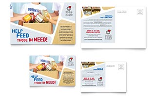 Food Bank Volunteer Postcard Template