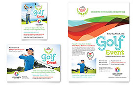 Charity Golf Event Flyer & Ad Template Design