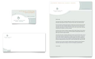 Business Consulting Business Card & Letterhead Template