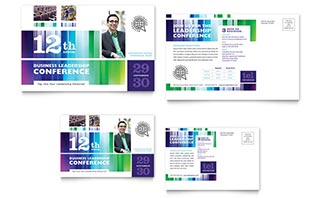 Business Leadership Conference Postcard Template