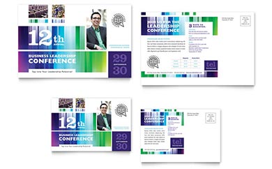 Business Conference Event Postcard Design Example