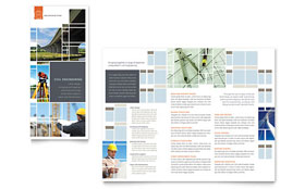 Civil Engineers Tri Fold Brochure Template Design