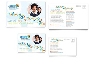 Job Expo & Career Fair Postcard Template