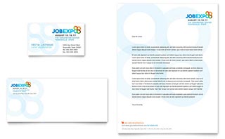 Job Expo & Career Fair Business Card & Letterhead Template