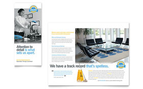 Janitorial & Office Cleaning Tri Fold Brochure Template Design