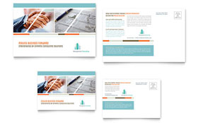 Management Consulting Postcard Template Design