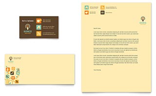 Business Services Business Card & Letterhead Template