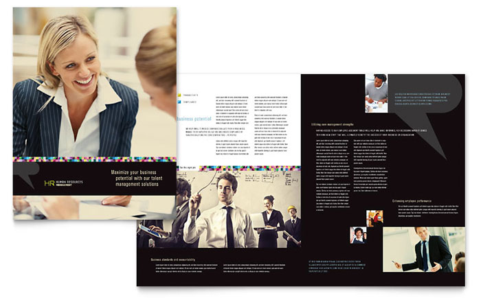 Human Resource Management Brochure Template Design - InDesign, Illustrator, Word, Publisher, Pages, QuarkXPress, CorelDraw