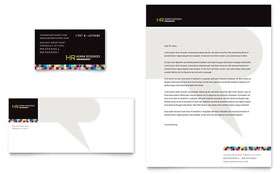 Human Resource Management Business Card & Letterhead Template Design