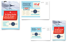 Laundry Services Postcard Template Design