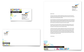 Printing Company Business Card & Letterhead Template Design