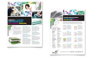 Printing Company Datasheet Template