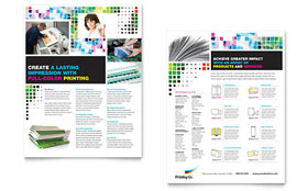 Printing Company Datasheet Template Design