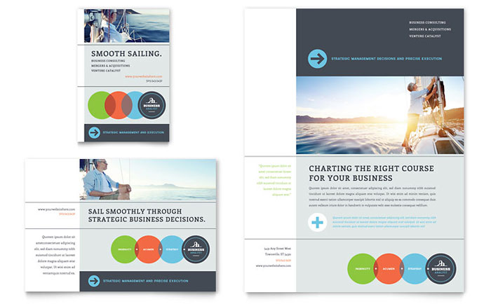 Business Analyst Flyer & Ad Template Design - InDesign, Illustrator, Word, Publisher, Pages, QuarkXPress, CorelDraw