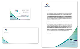 Business Training Business Card & Letterhead Template Design