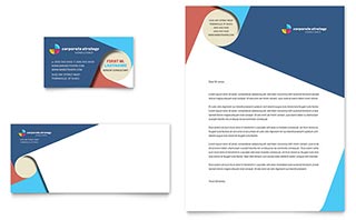 Corporate Strategy Business Card & Letterhead Template