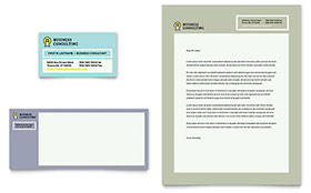 Business Consultants Business Card & Letterhead Template Design