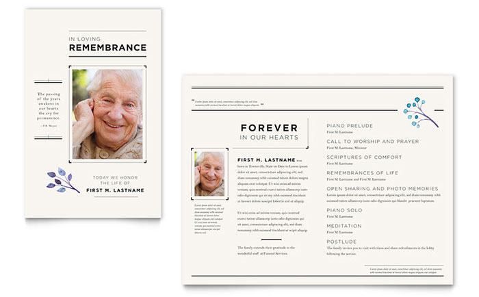 Funeral Services Newsletter Template Design - InDesign, Illustrator, Word, Publisher, Pages, QuarkXPress, CorelDraw