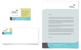 Small Business Consultant Business Card & Letterhead Template