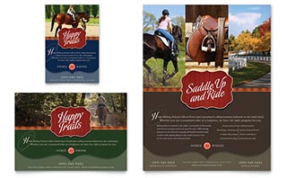 Horse Riding Stables & Camp Flyer & Ad