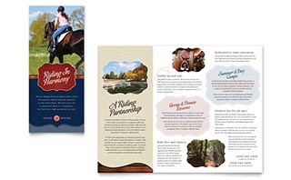 Horse Riding Stables & Camp Tri Fold Brochure Template