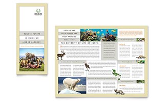 Nature & Wildlife Conservation Tri Fold Brochure Template