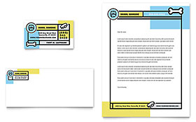 Pet Boarding Business Card & Letterhead Template Design