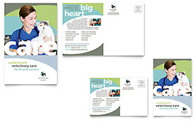 Vet Clinic Postcard Template Design