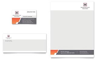 Mountain Real Estate Business Card & Letterhead Template