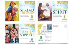 Christian Church Postcard Template Design