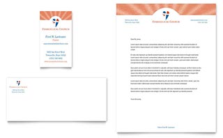 Evangelical Church Business Card & Letterhead Template