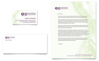 Catholic Parish and School Business Card & Letterhead Template