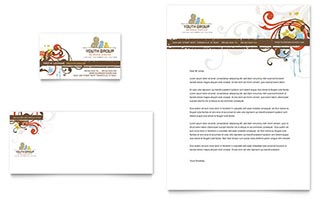 Church Youth Group Business Card & Letterhead Template