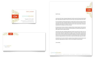 Christian Church Religious Business Card & Letterhead Template