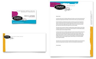 Church Outreach Ministries Business Card & Letterhead Template