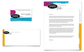 Church Outreach Ministries Business Card & Letterhead Template Design