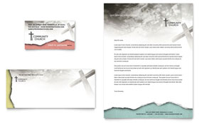 Bible Church Business Card & Letterhead Template Design