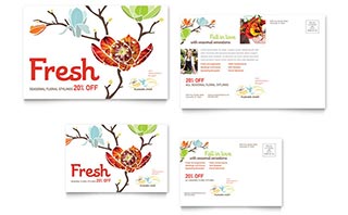 Flower Shop Postcard Template